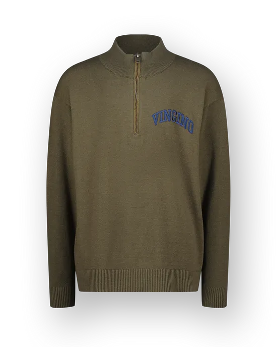 Flat knit Icon-halfzip