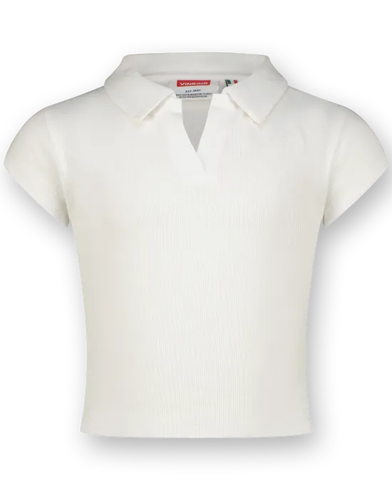 Top G-Basic-Crop Rib Polo