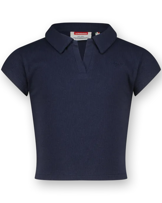 Top G-Basic-Crop Rib Polo