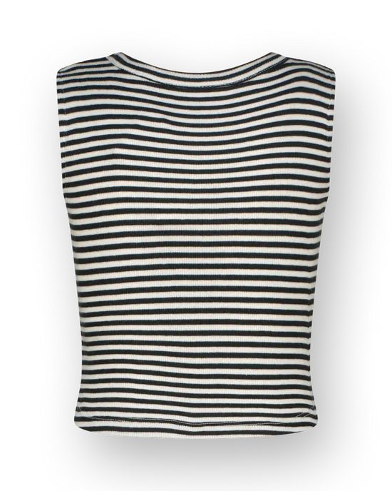 Top Basic-Crop Rib Top Stripe