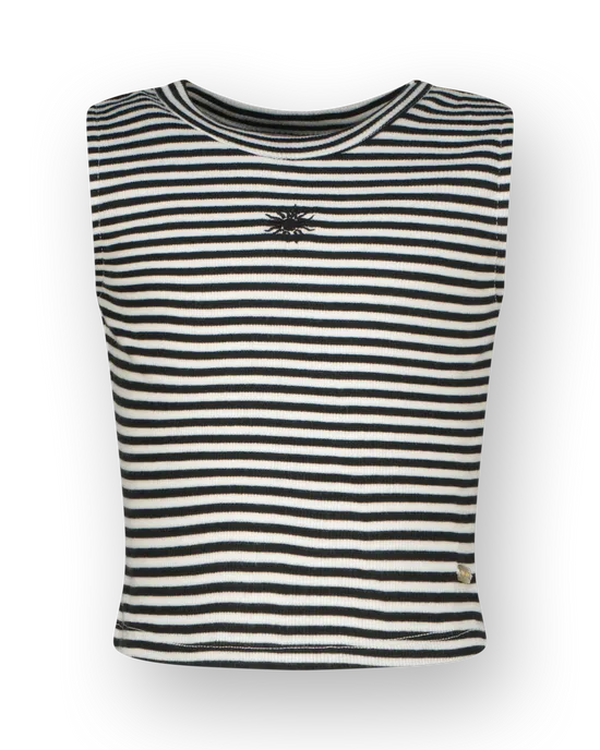 Top Basic-Crop Rib Top Stripe