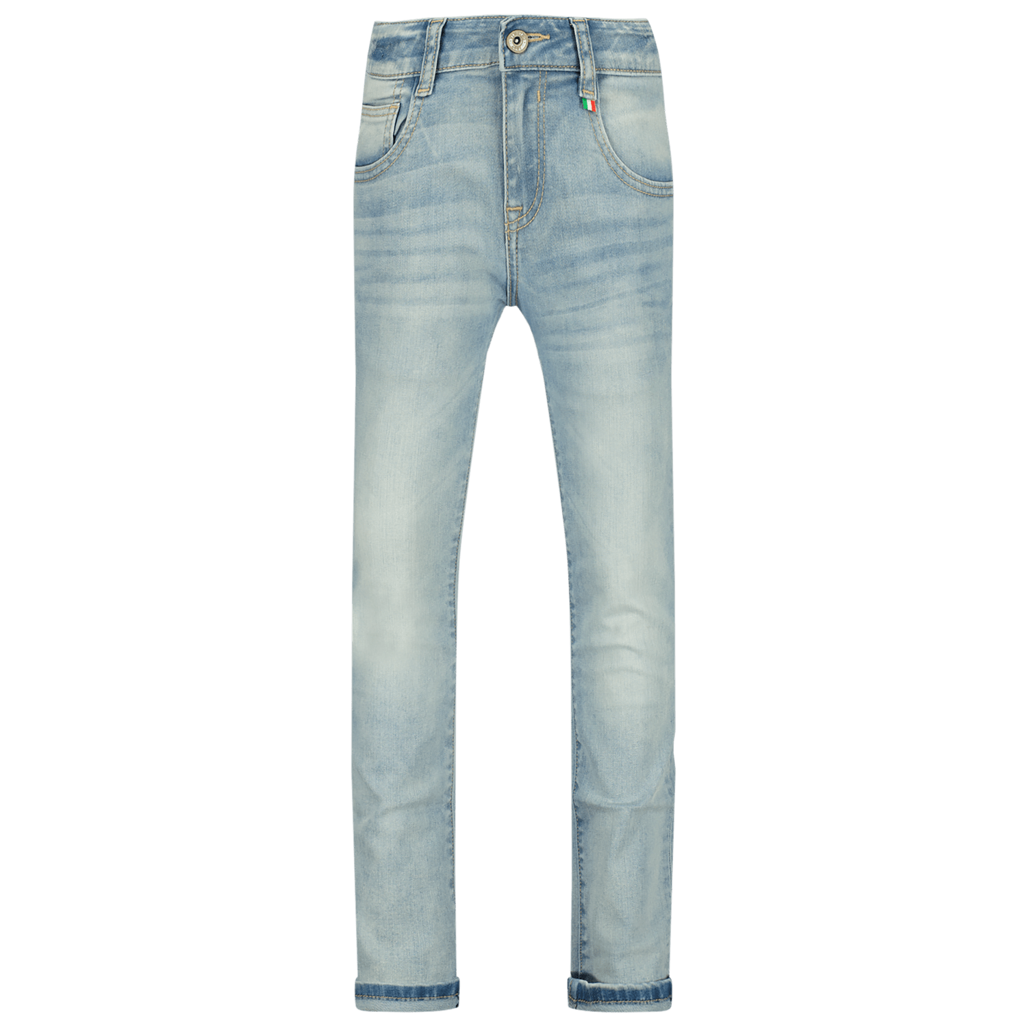 VINGINO slim fit jeans Diego light vintage Blauw Jongens Katoen Vintage 140
