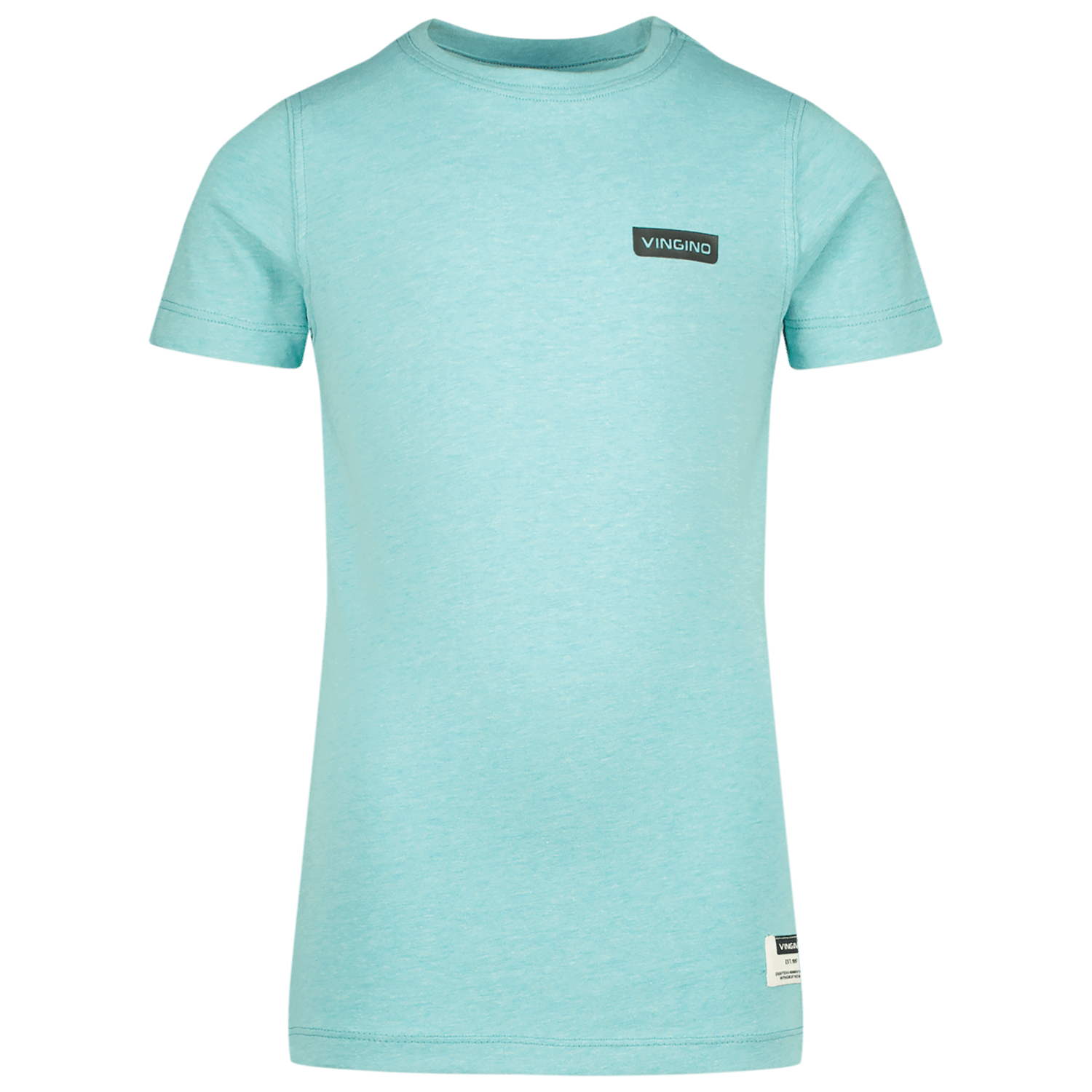VINGINO T-shirt aquablauw Jongens Katoen Ronde hals Effen 140
