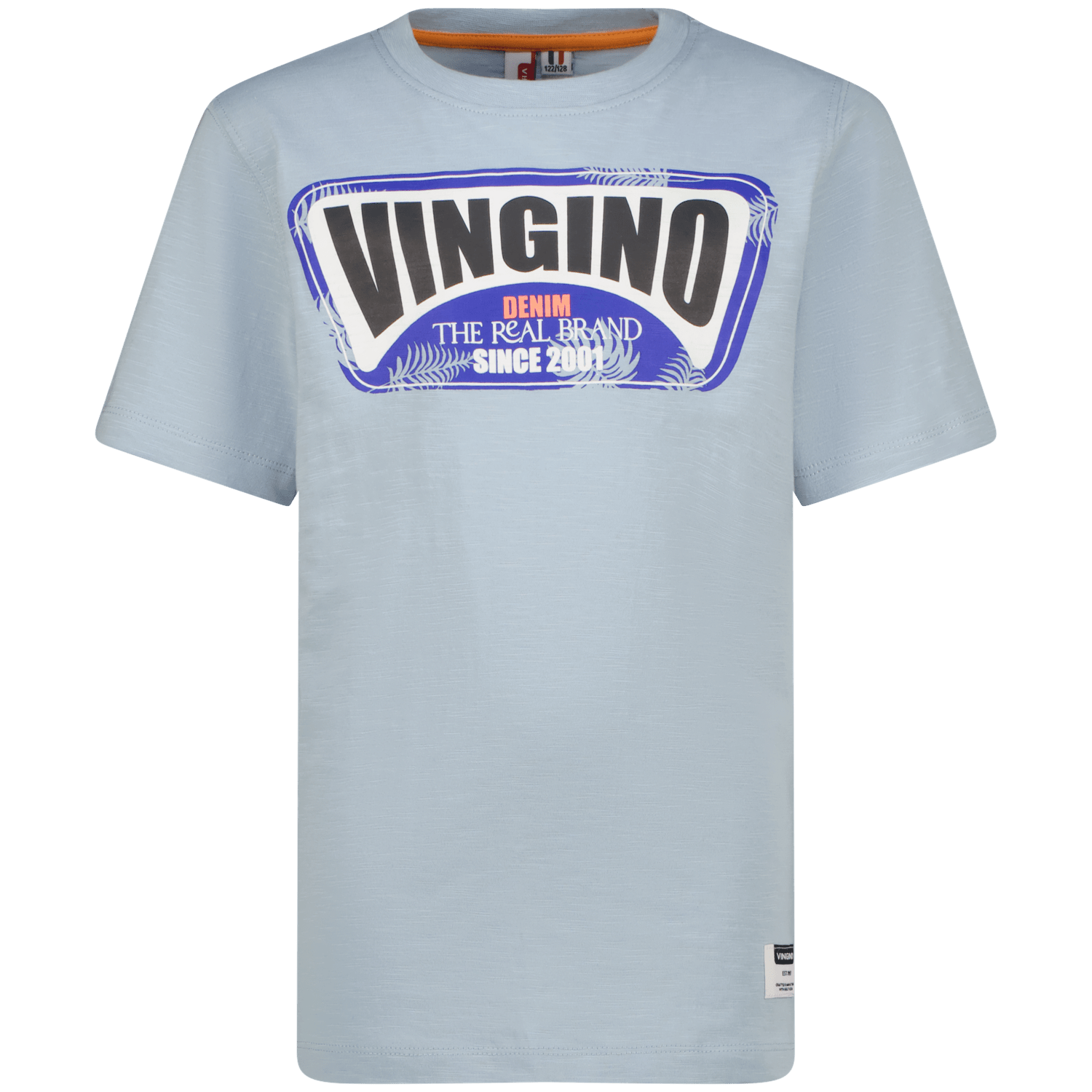 VINGINO T-shirt Hefor met logo lichtblauw Jongens Katoen Ronde hals Logo 140
