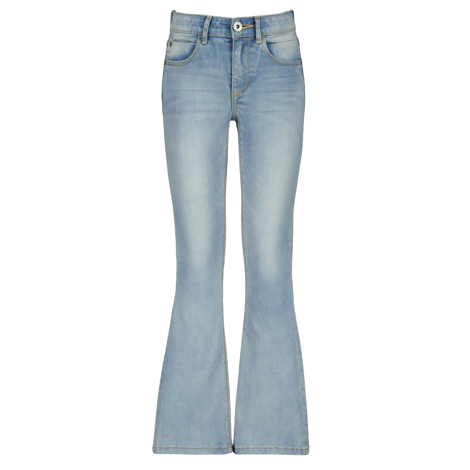 VINGINO flared jeans Abbey light vintage Blauw Meisjes Stretchdenim Effen 140