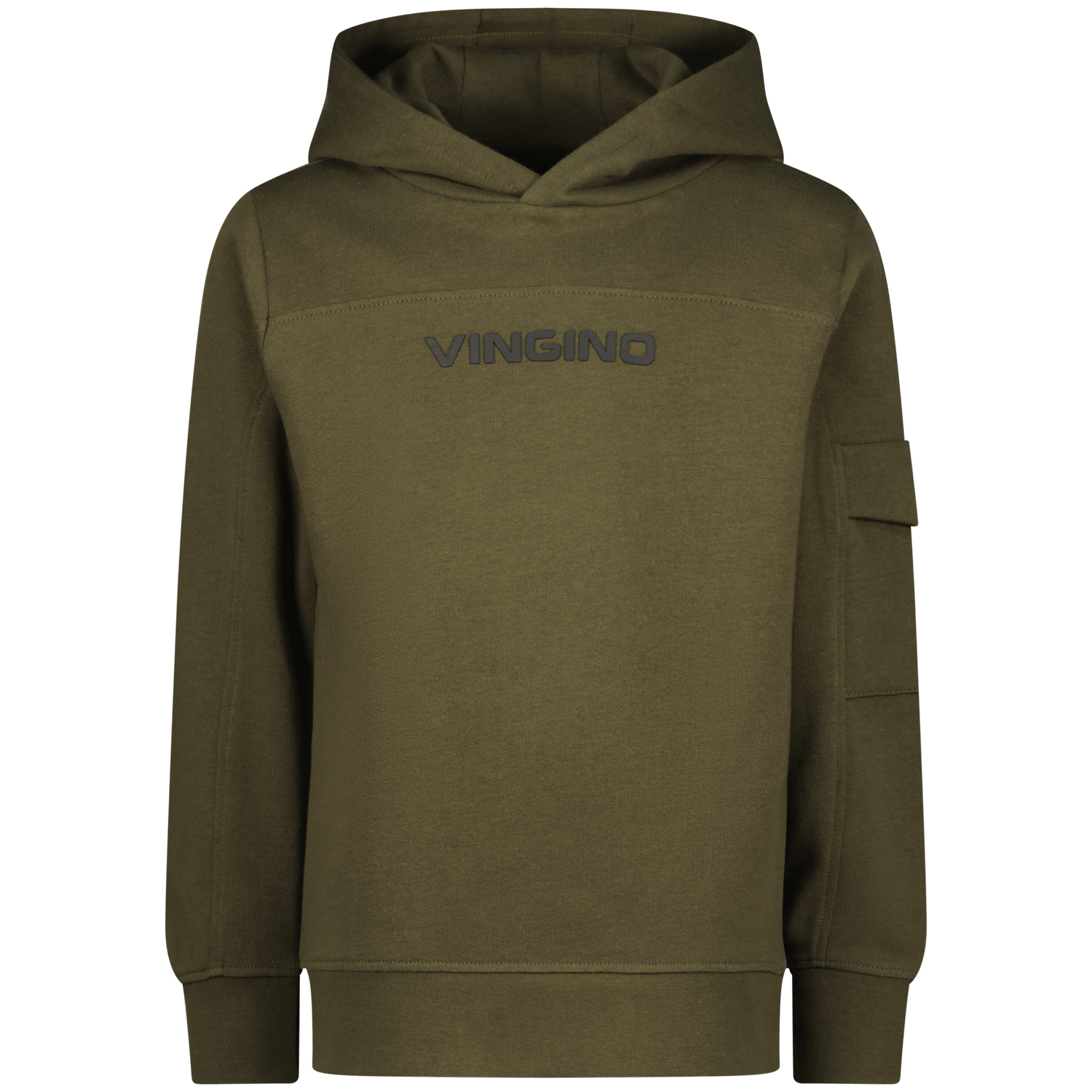 VINGINO hoodie Necket met tekst groen Sweater Tekst 104