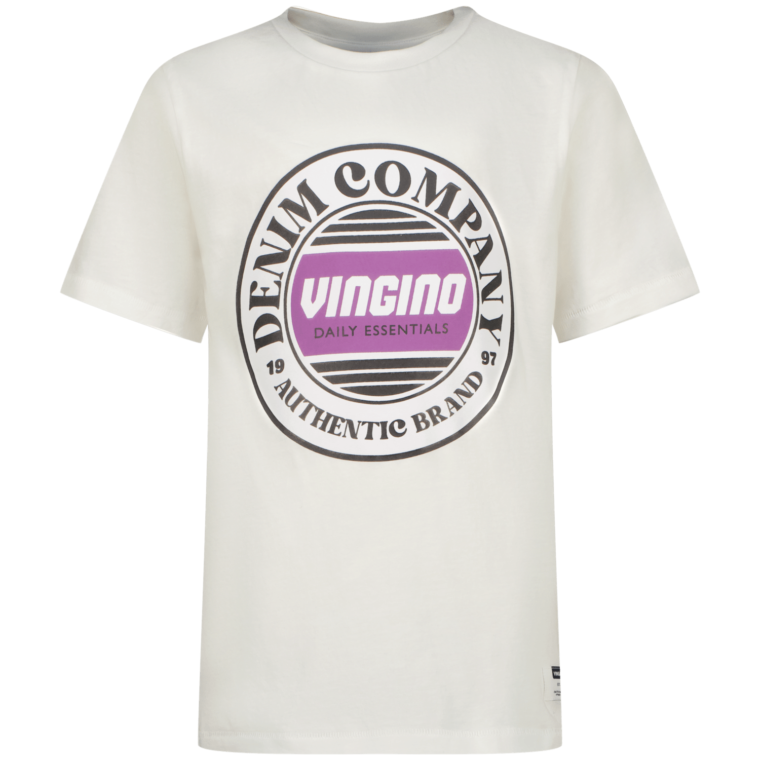 VINGINO T-shirt Hefso met logo wit Jongens Katoen Ronde hals Logo 140