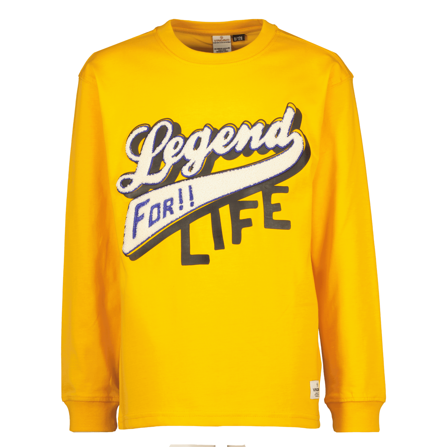 VINGINO sweater Boris met printopdruk geel Printopdruk 140