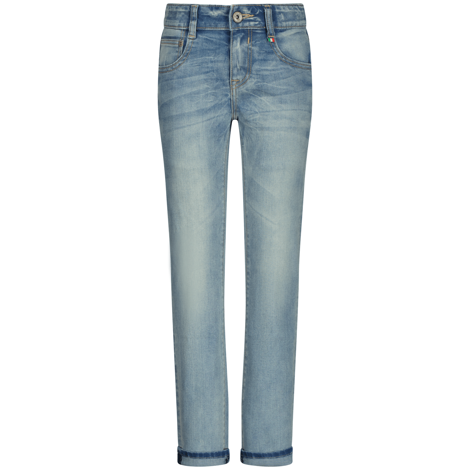 VINGINO slim fit jeans Dante old vintage Blauw Jongens Stretchdenim Effen 140