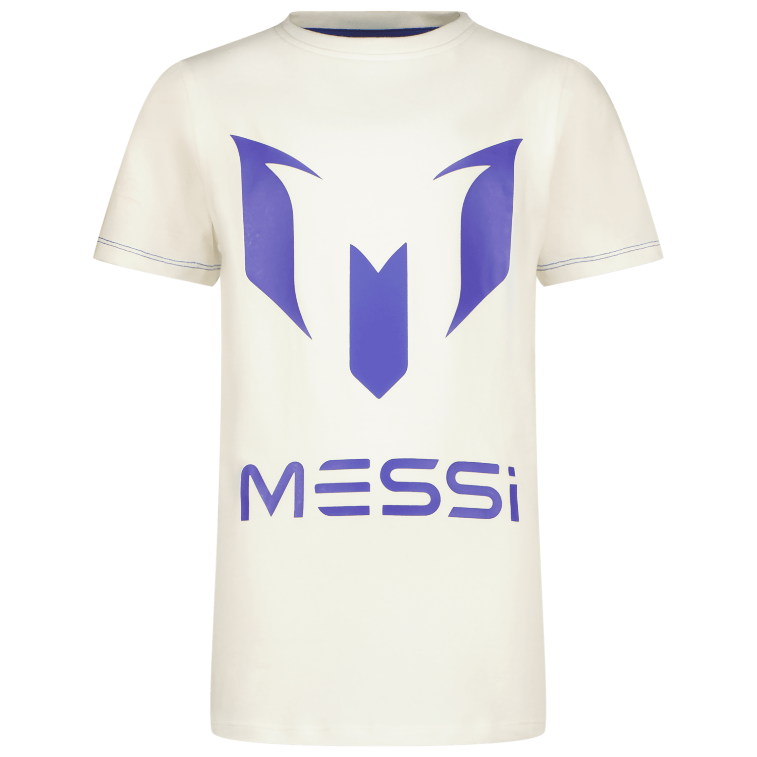 VINGINO x Messi T-shirt met printopdruk wit hardblauw Jongens Stretchkatoen Ronde hals 140