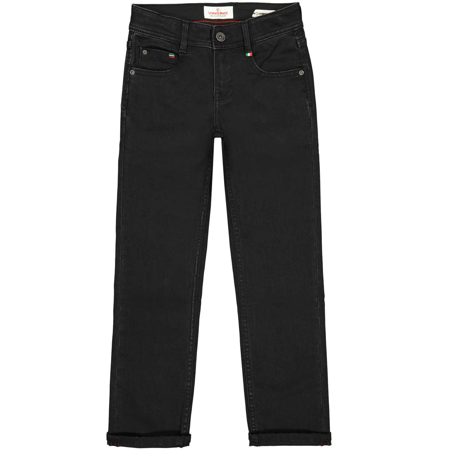 VINGINO regular fit jeans Baggio Basic black denim Zwart Jongens Katoen 140