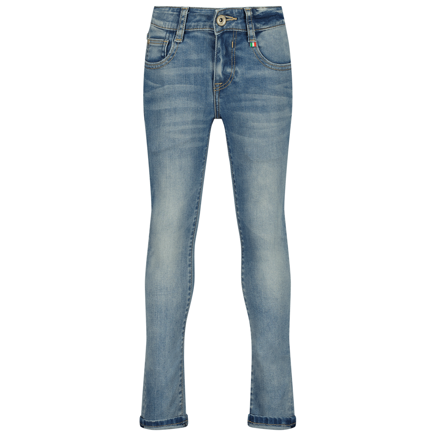 VINGINO skinny jeans Anzio light indigo Blauw Jongens Stretchdenim Effen 140