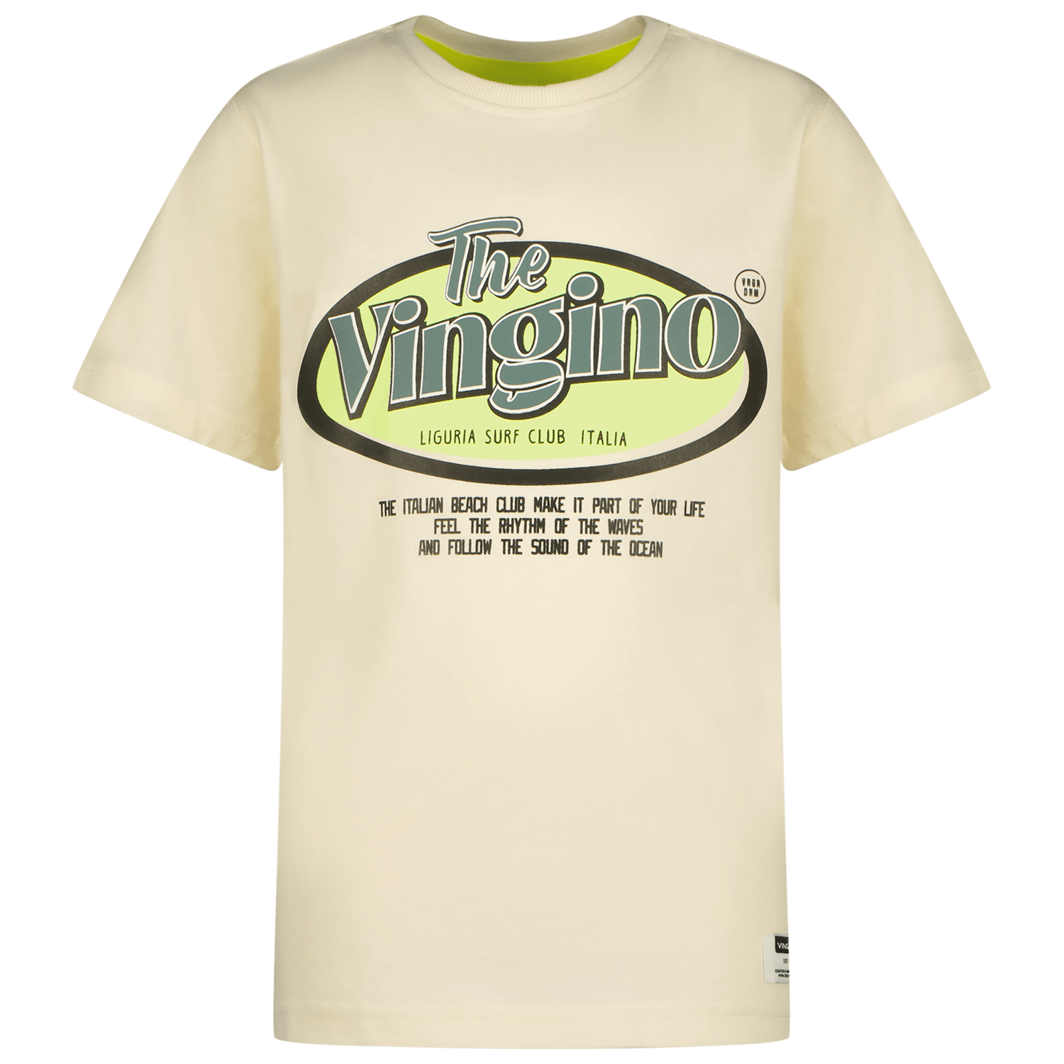 VINGINO T-shirt Hebor met logo offwhite Ecru Jongens Katoen Ronde hals 140