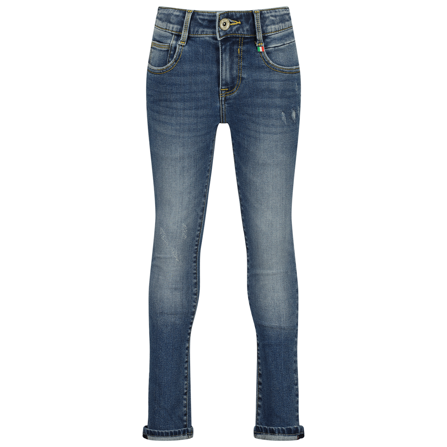 VINGINO skinny jeans Amos dark blue denim Blauw Jongens Katoen Effen 140