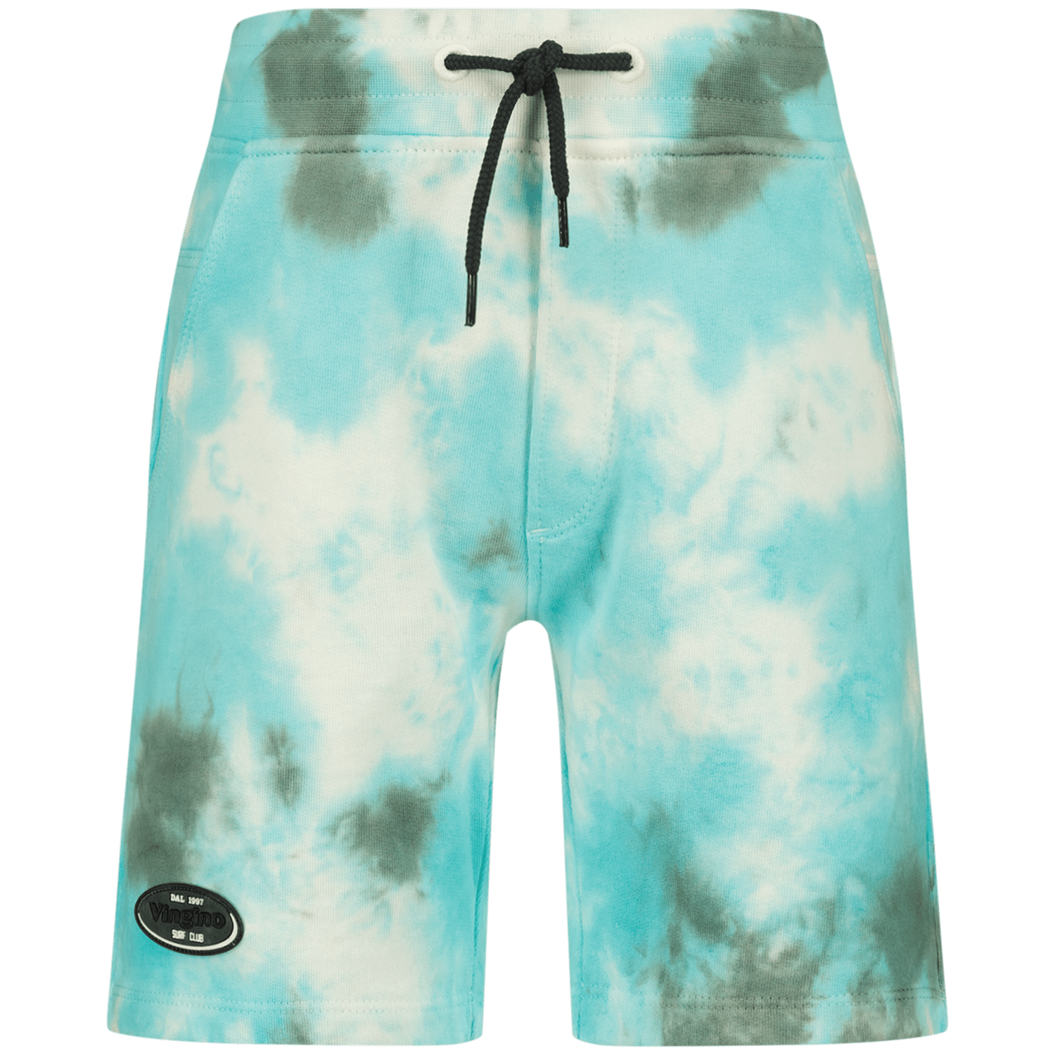 VINGINO sweatshort Rouch met all over print aquablauw wit groen Korte broek 140