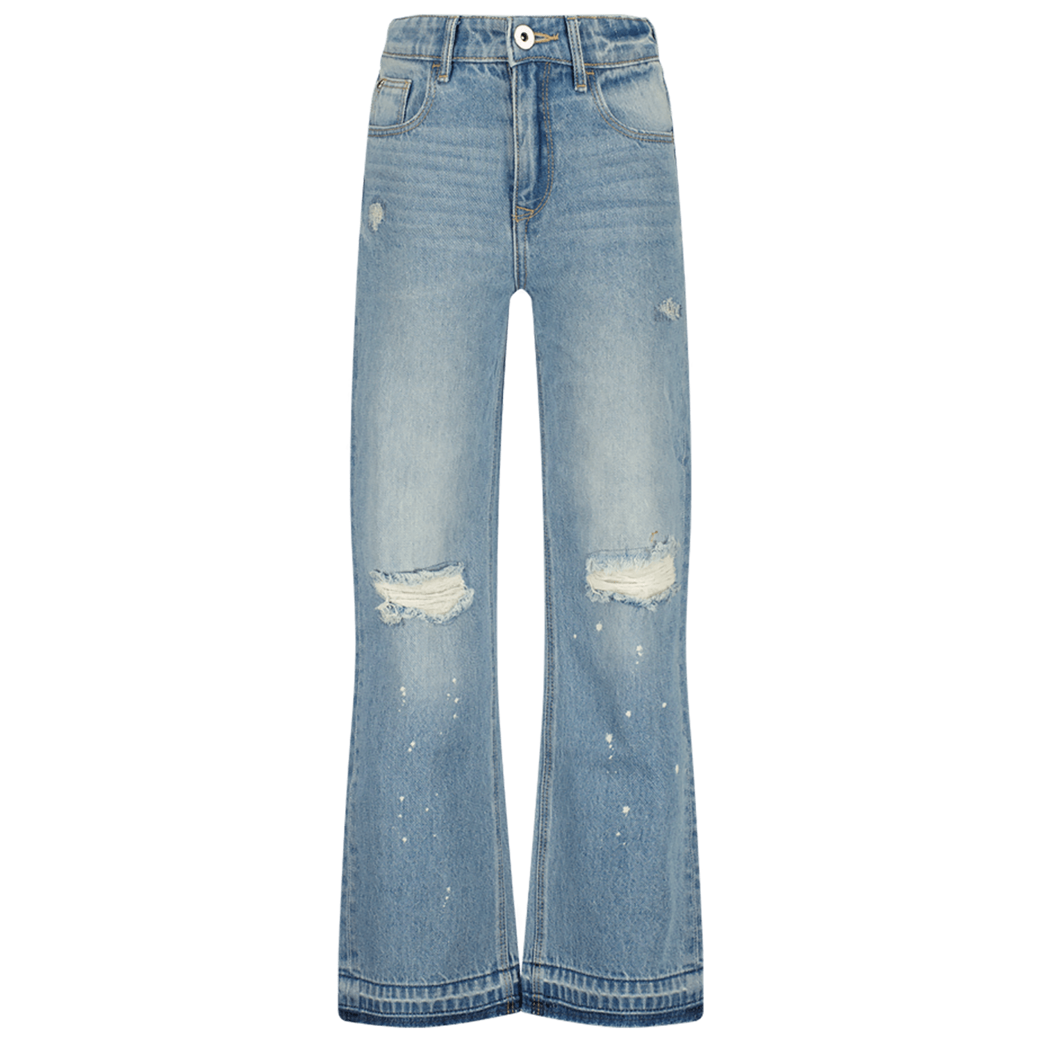 VINGINO wide leg jeans Cato medium blue denim Blauw Meisjes Katoen Effen 140