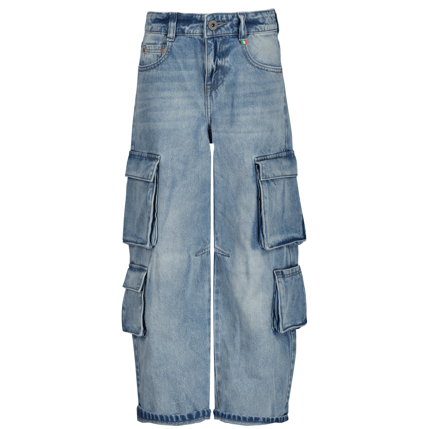 VINGINO loose fit jeans Kit old vintage Blauw Denim Effen 140