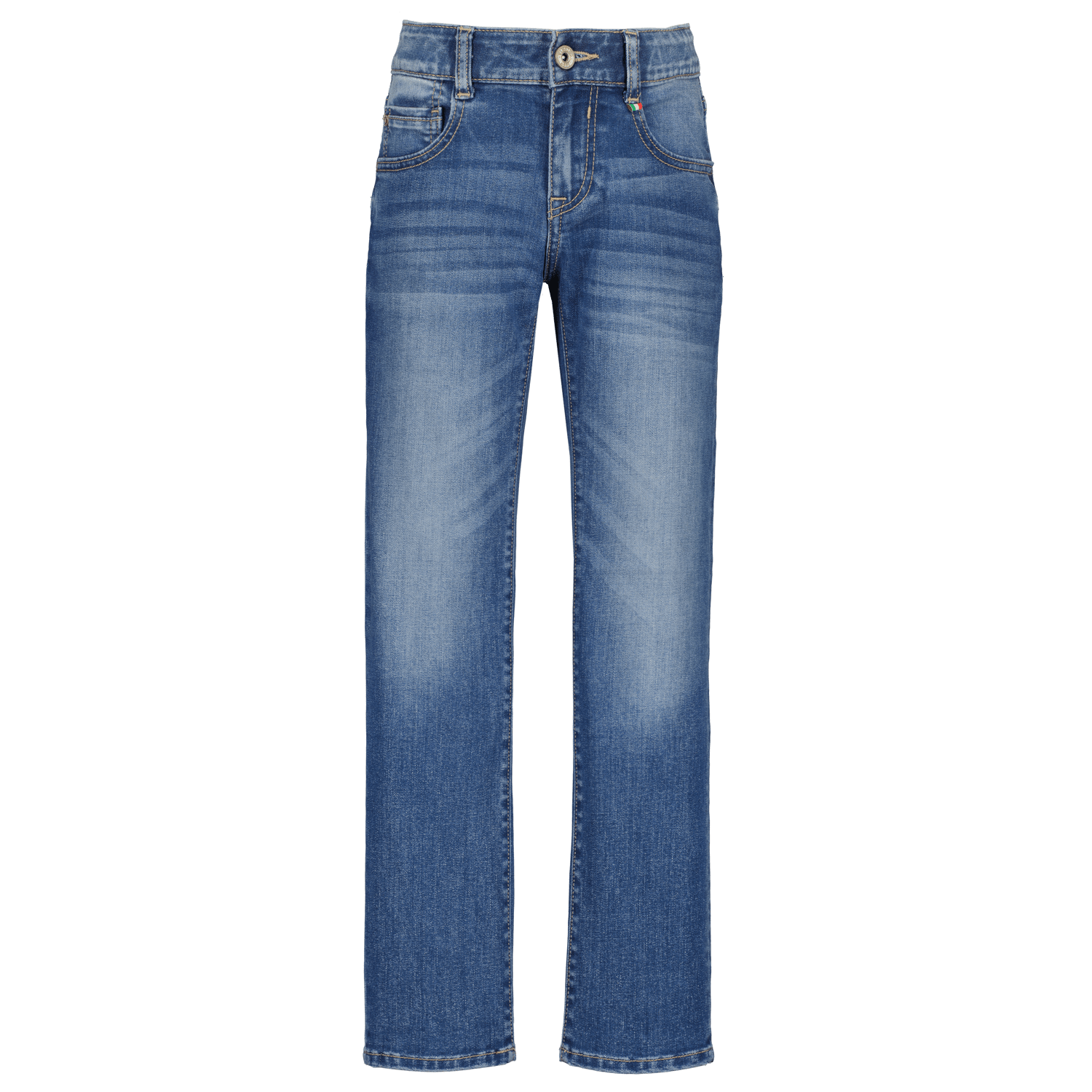 VINGINO regular fit jeans Bruno mid blue wash Blauw Jongens Stretchdenim 140