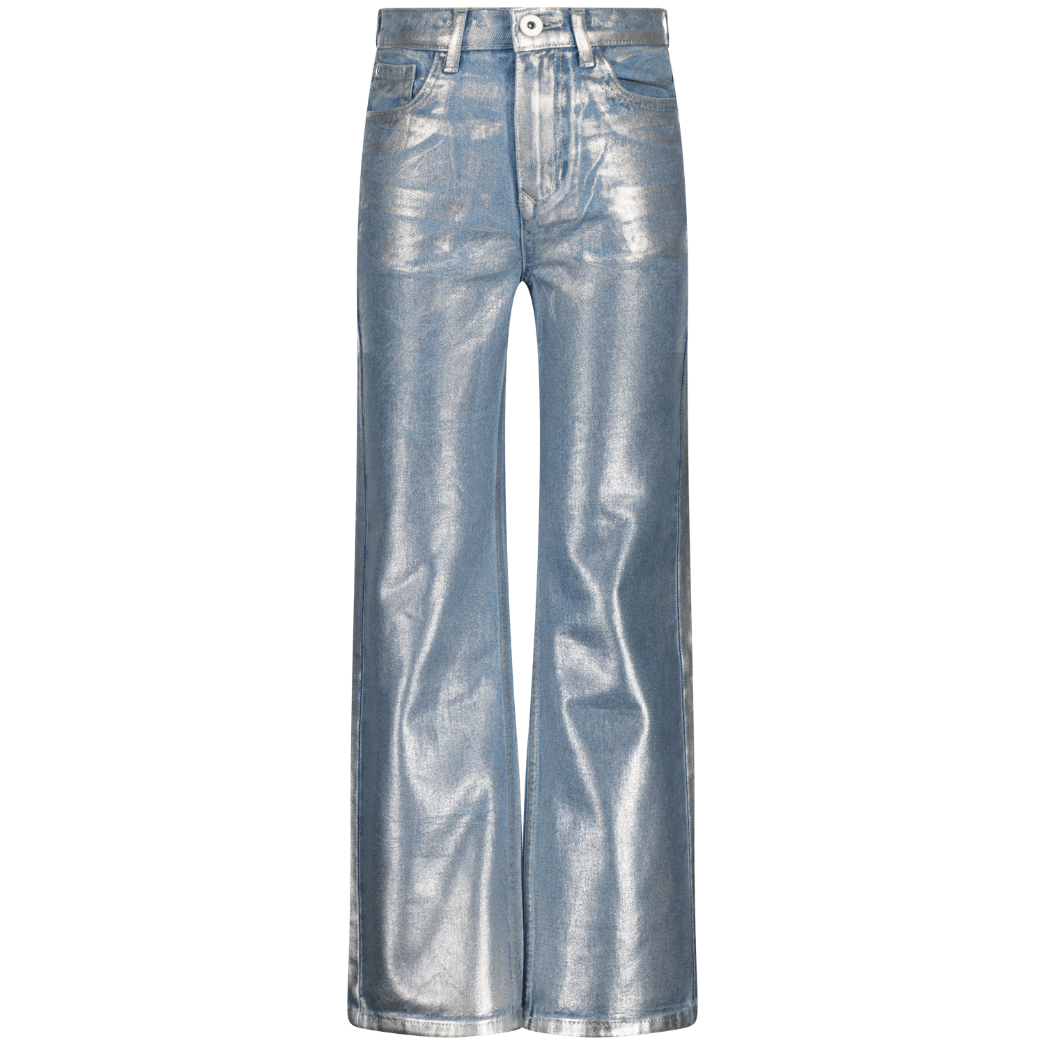 VINGINO metallic wide leg jeans Cato Metallic denim Blauw Effen 140