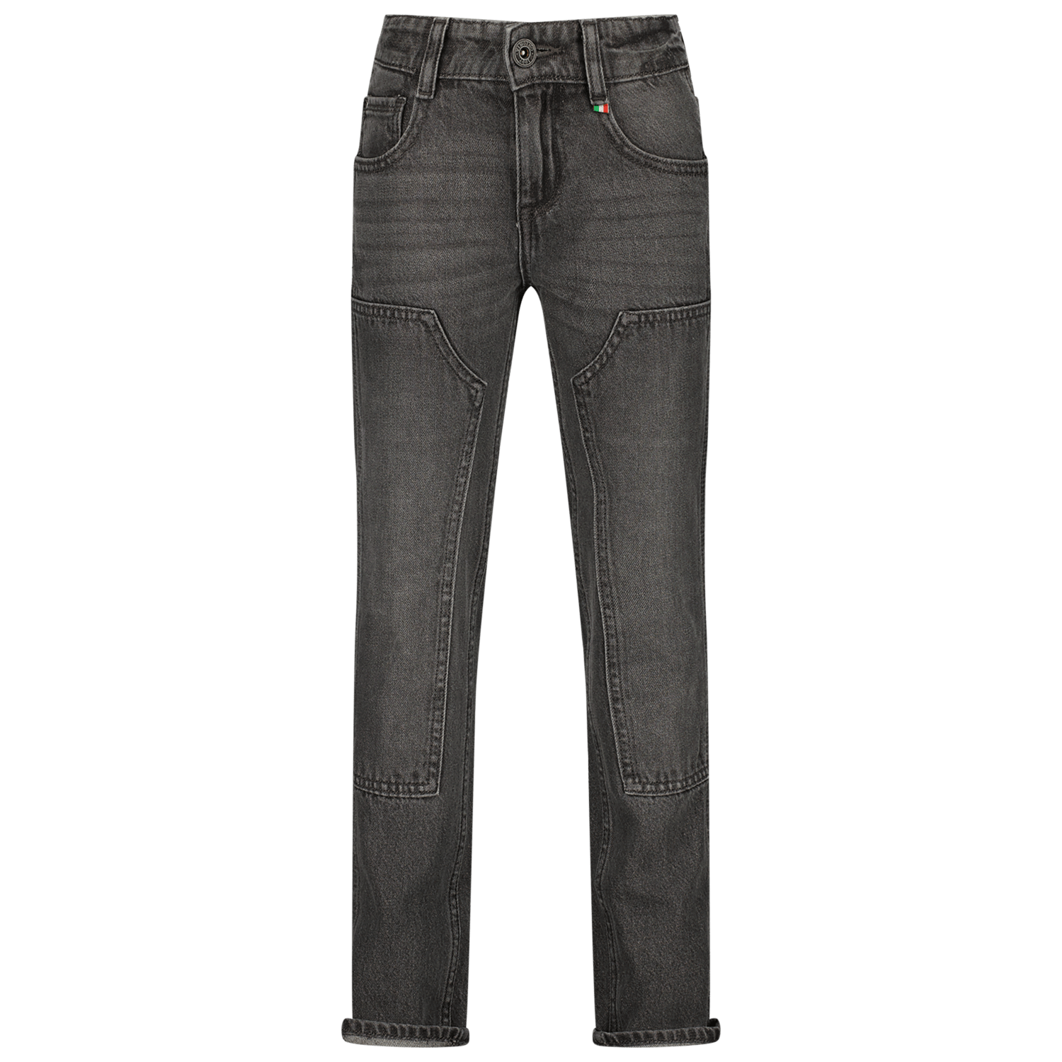 VINGINO regular fit jeans dark grey vintage Grijs Jongens Denim Effen 140