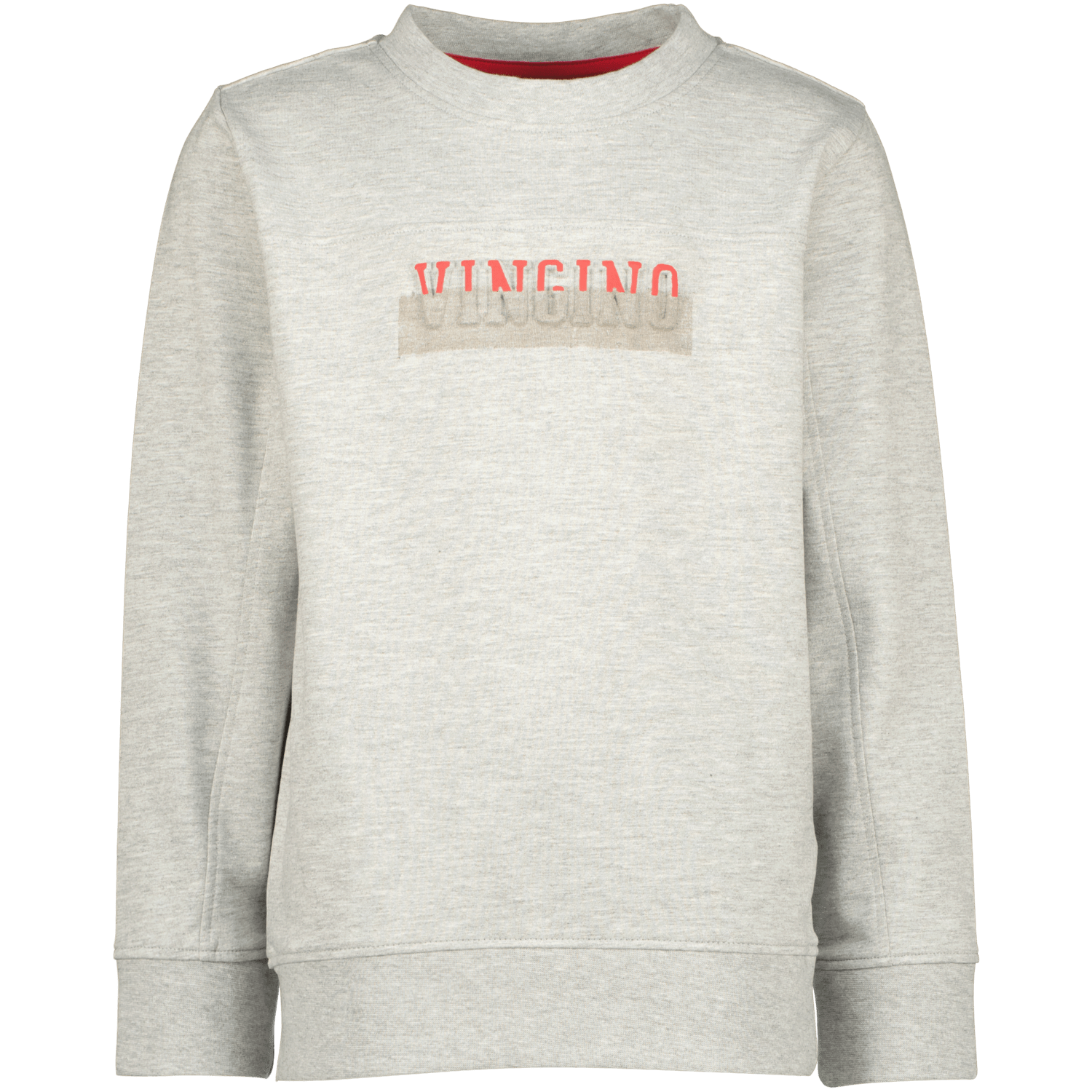 VINGINO sweater Nevohs met logo grijs melange Jongens Stretchkatoen Ronde hals 140