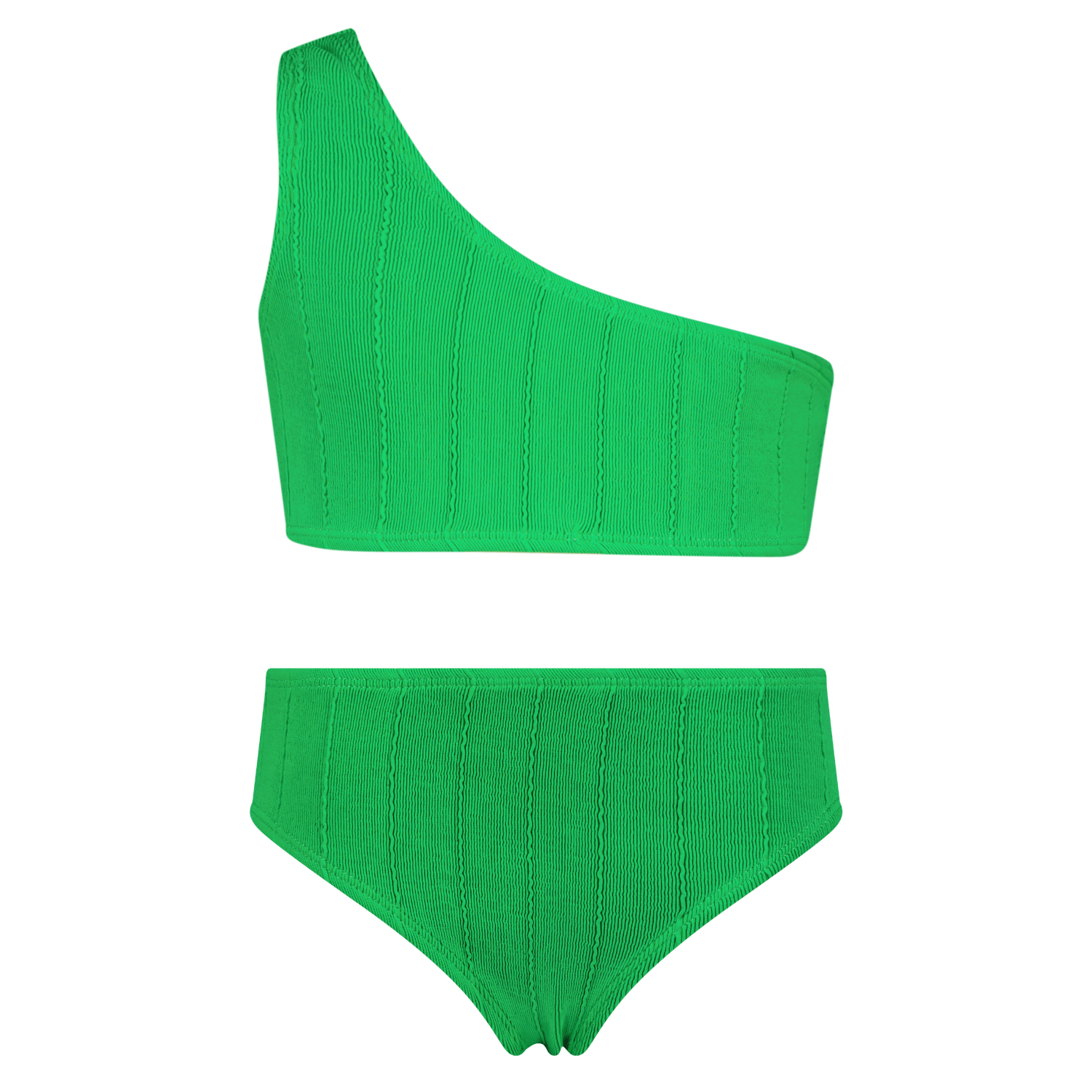 VINGINO one shoulder bikini Zaima met textuur groen Meisjes Polyester Effen 140