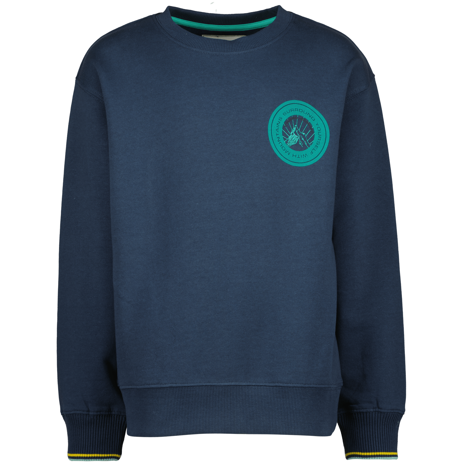 VINGINO sweater Nave met logo donkerblauw groen Logo 140