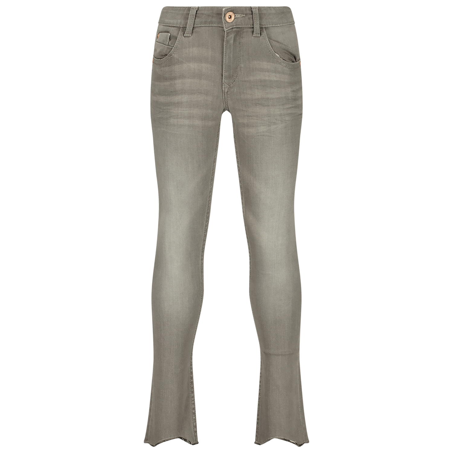 VINGINO skinny jeans Amia light grey Grijs Meisjes Katoen Effen 140