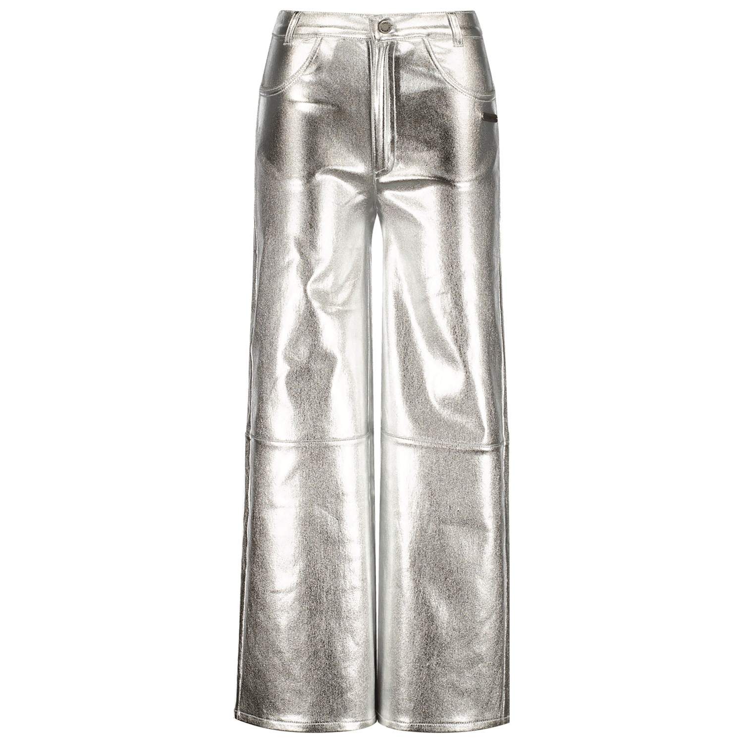 VINGINO metallic wide leg broek Sarley zilver Meisjes Katoen Effen 140