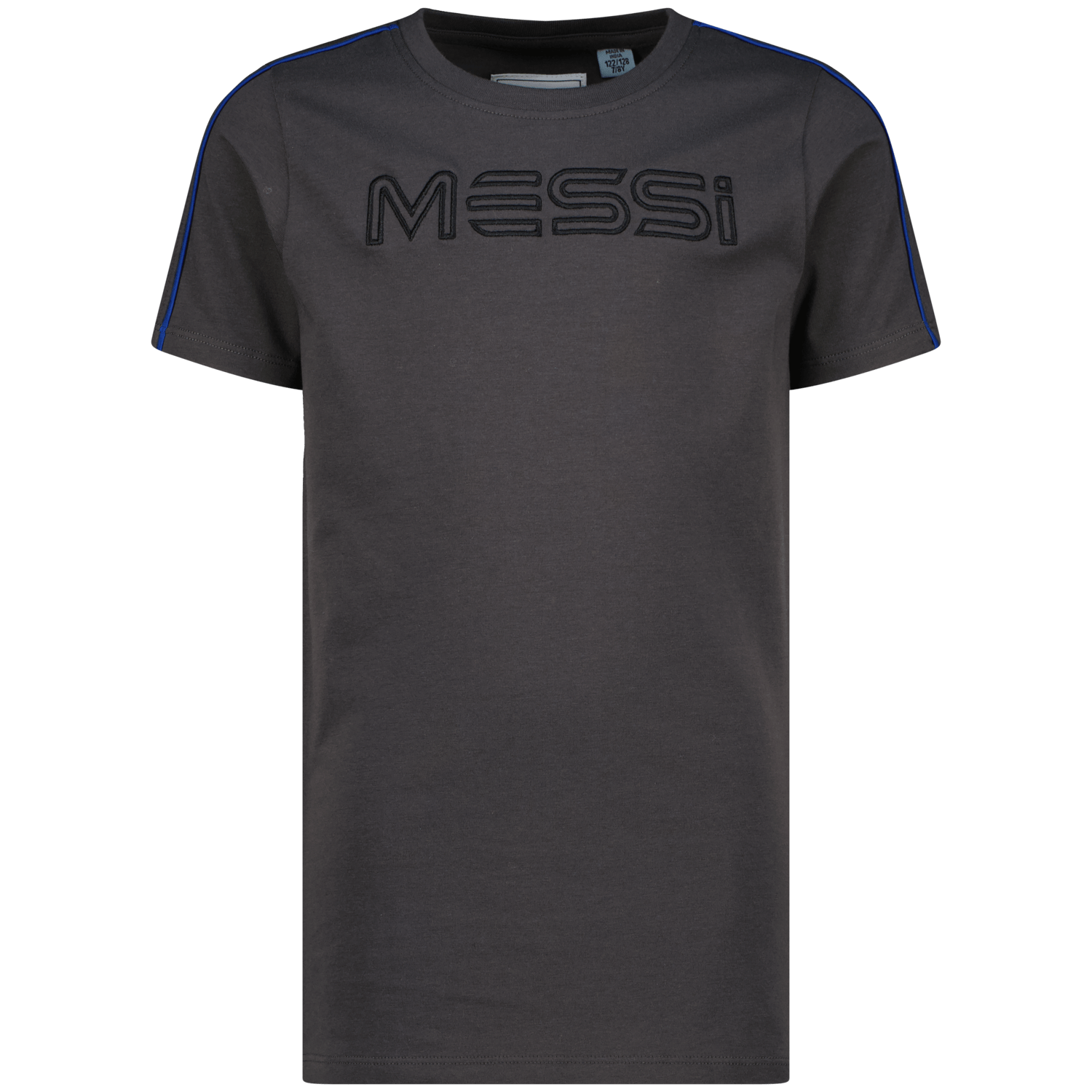 VINGINO x Messi T-shirt Jaxe met logo donkergrijs Jongens Stretchkatoen Ronde hals 140
