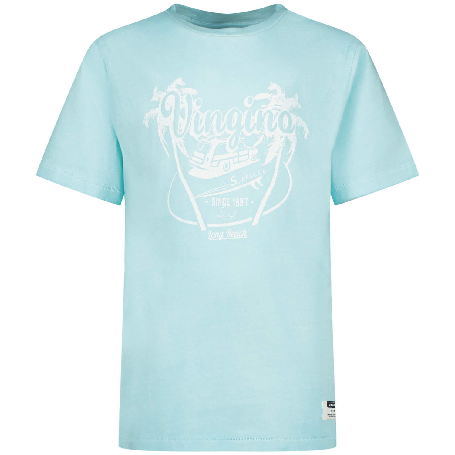VINGINO T-shirt Hois met printopdruk lichtblauw Jongens Katoen Ronde hals 140