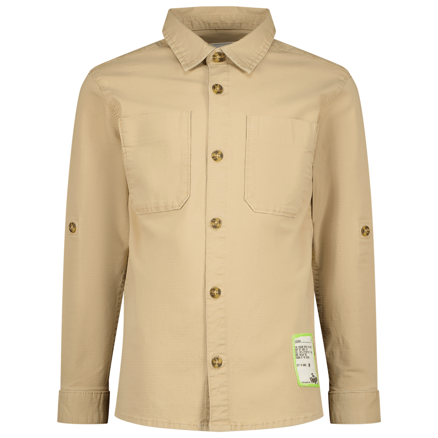 VINGINO overhemd Lex beige Jongens Katoen Klassieke kraag Effen 140