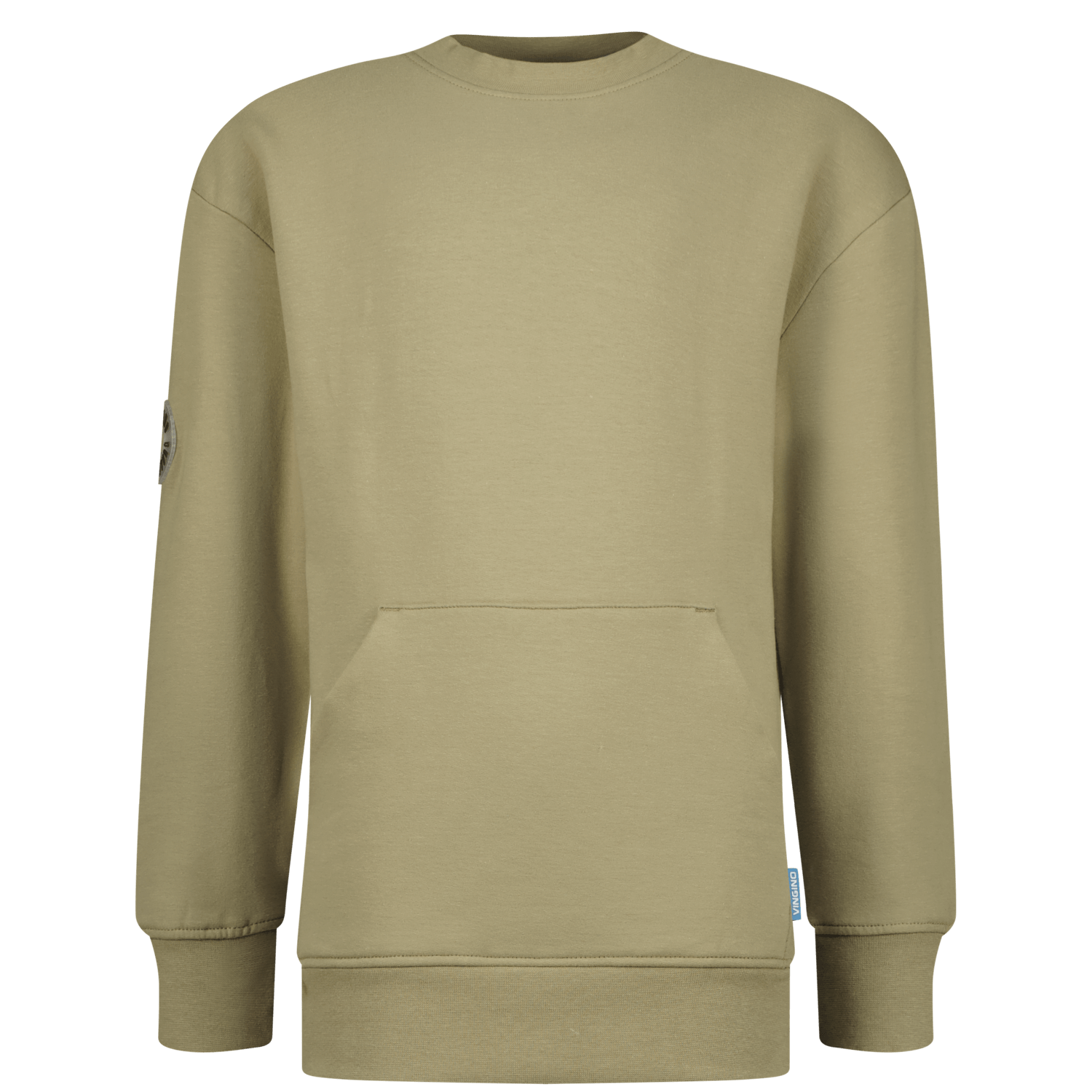 VINGINO sweater NOCKET kaki Groen Effen 140 | Sweater van