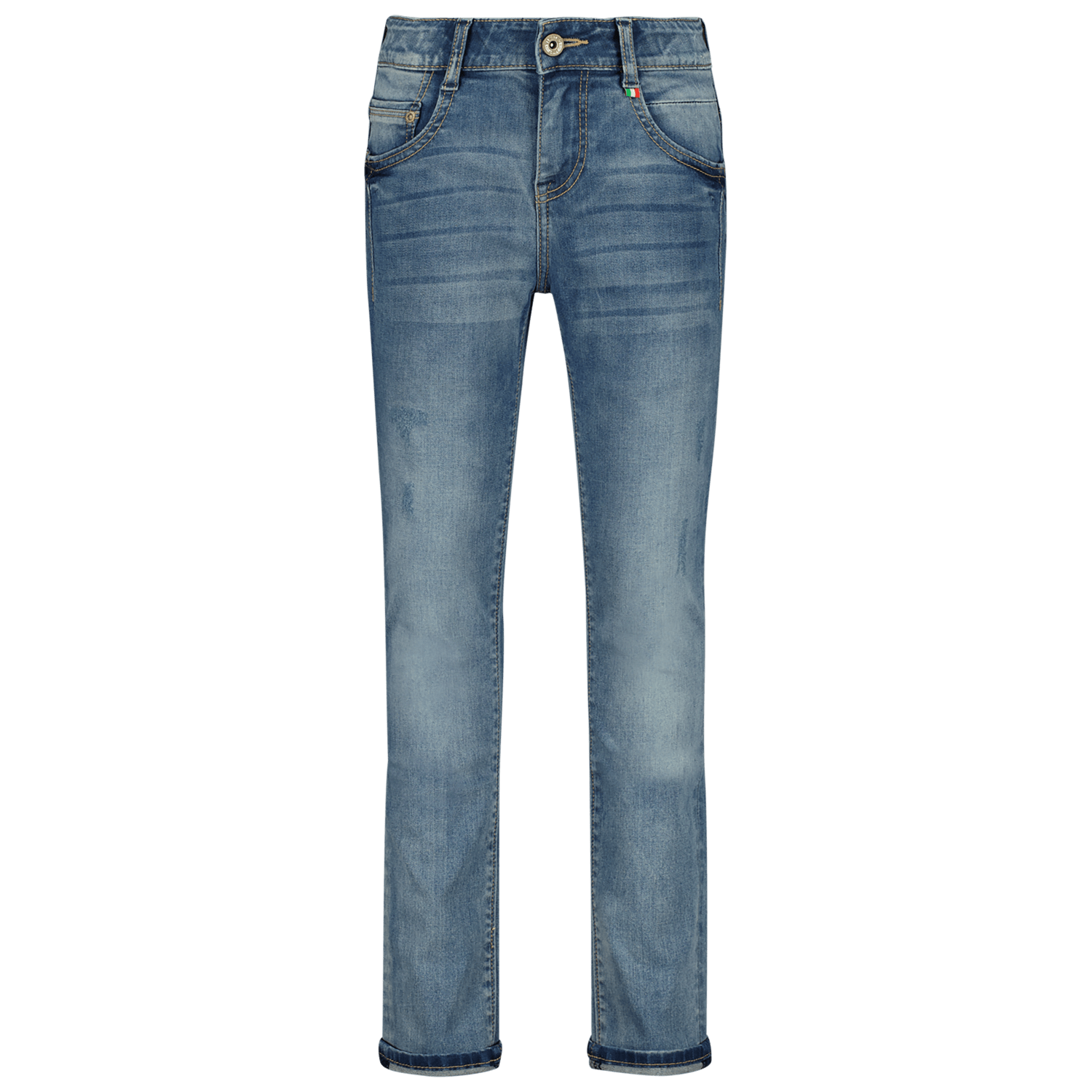 VINGINO slim fit jeans Giovanni mid blue wash Blauw Jongens Stretchdenim 140