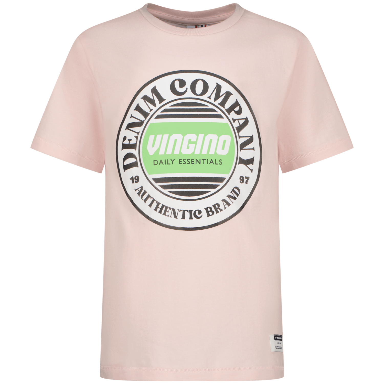 VINGINO T-shirt Hefso met logo zachtroze Jongens Katoen Ronde hals Logo 140