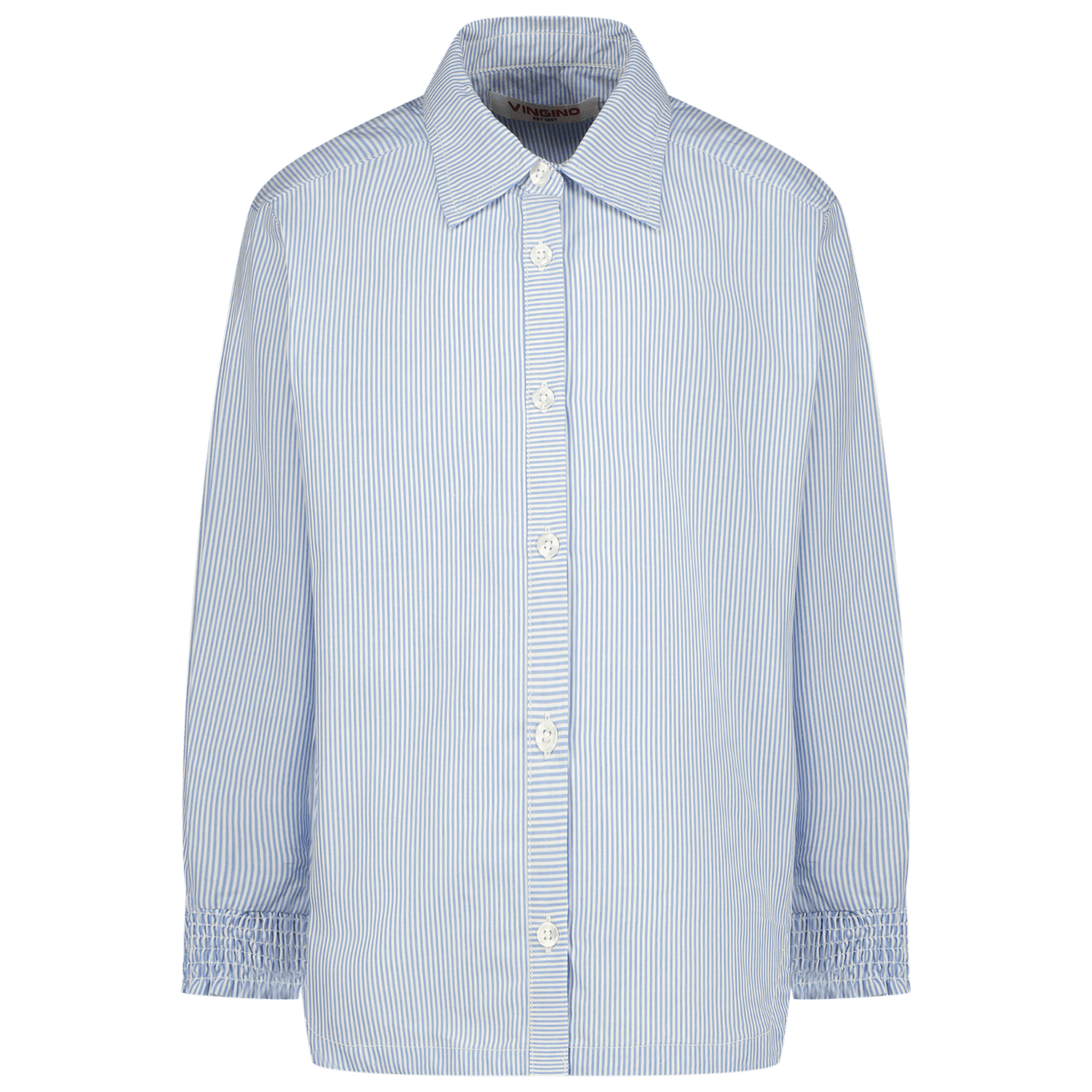 VINGINO blouse Lhara lichtblauw Meisjes Katoen Klassieke kraag Effen 140