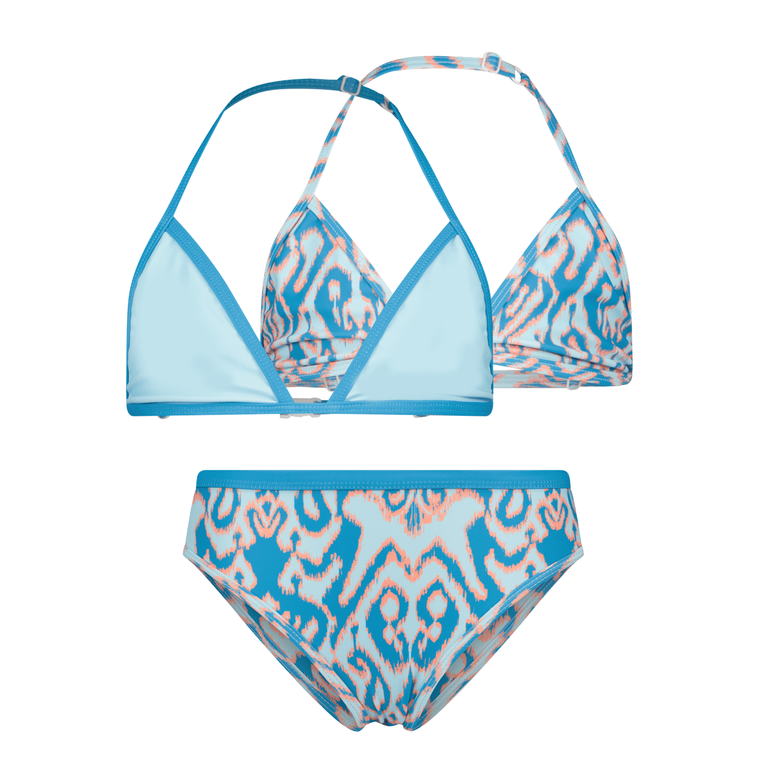 VINGINO triangel bikini Zamantha met 2 topjes blauw Meisjes Polyester All over print 140