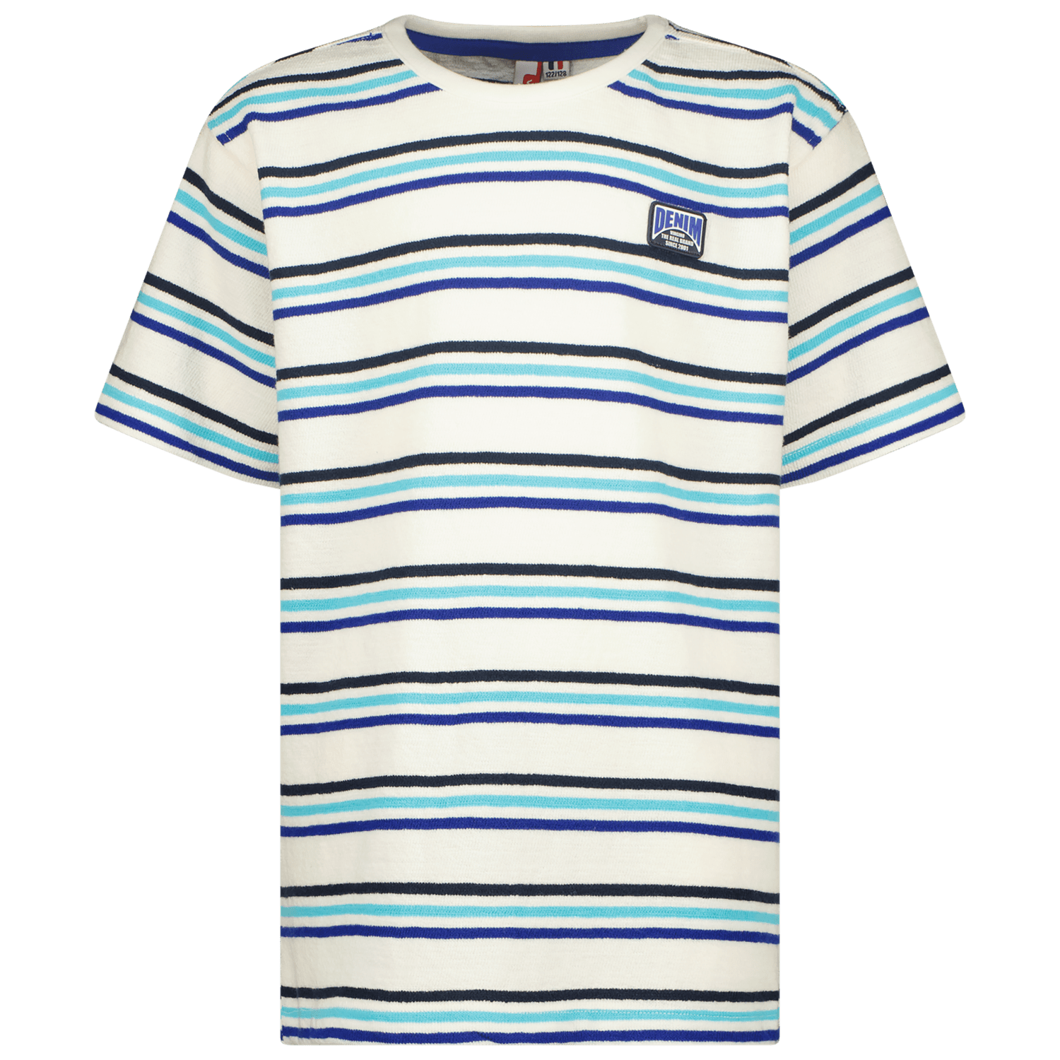 VINGINO gestreept T-shirt Hoss wit lichtblauw Jongens Katoen Ronde hals 140