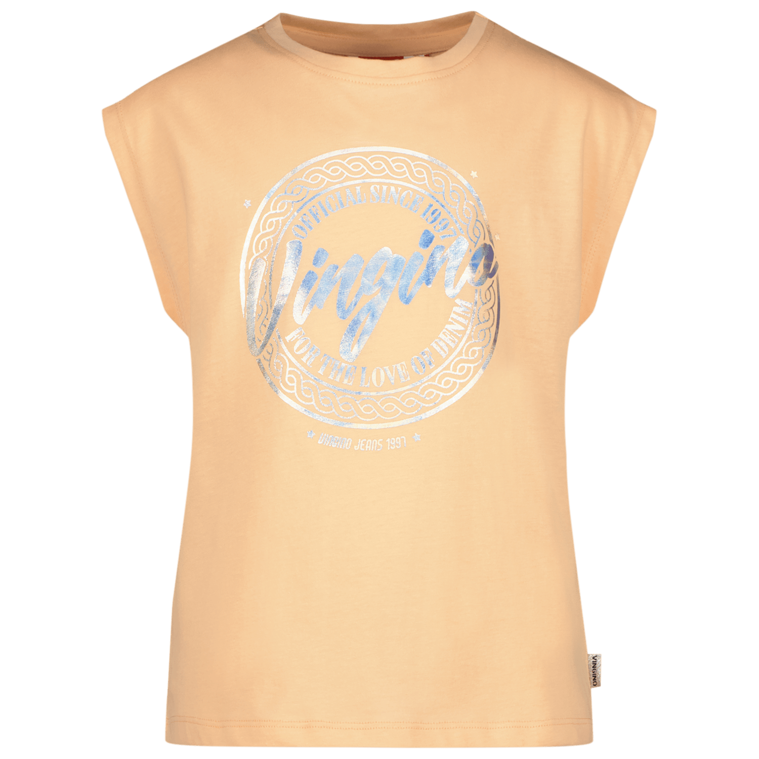 VINGINO T-shirt Henya met printopdruk zachtoranje Meisjes Katoen Ronde hals 140