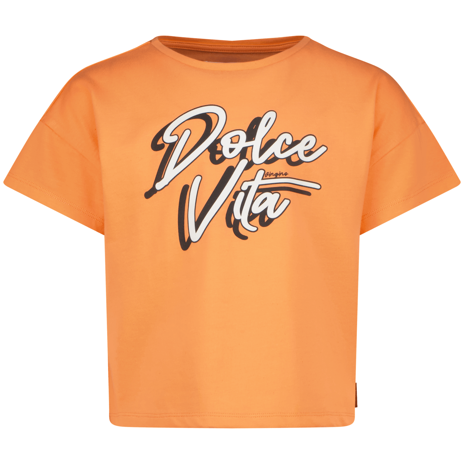 VINGINO T-shirt Hilla met tekst oranje Meisjes Katoen Ronde hals Tekst 140