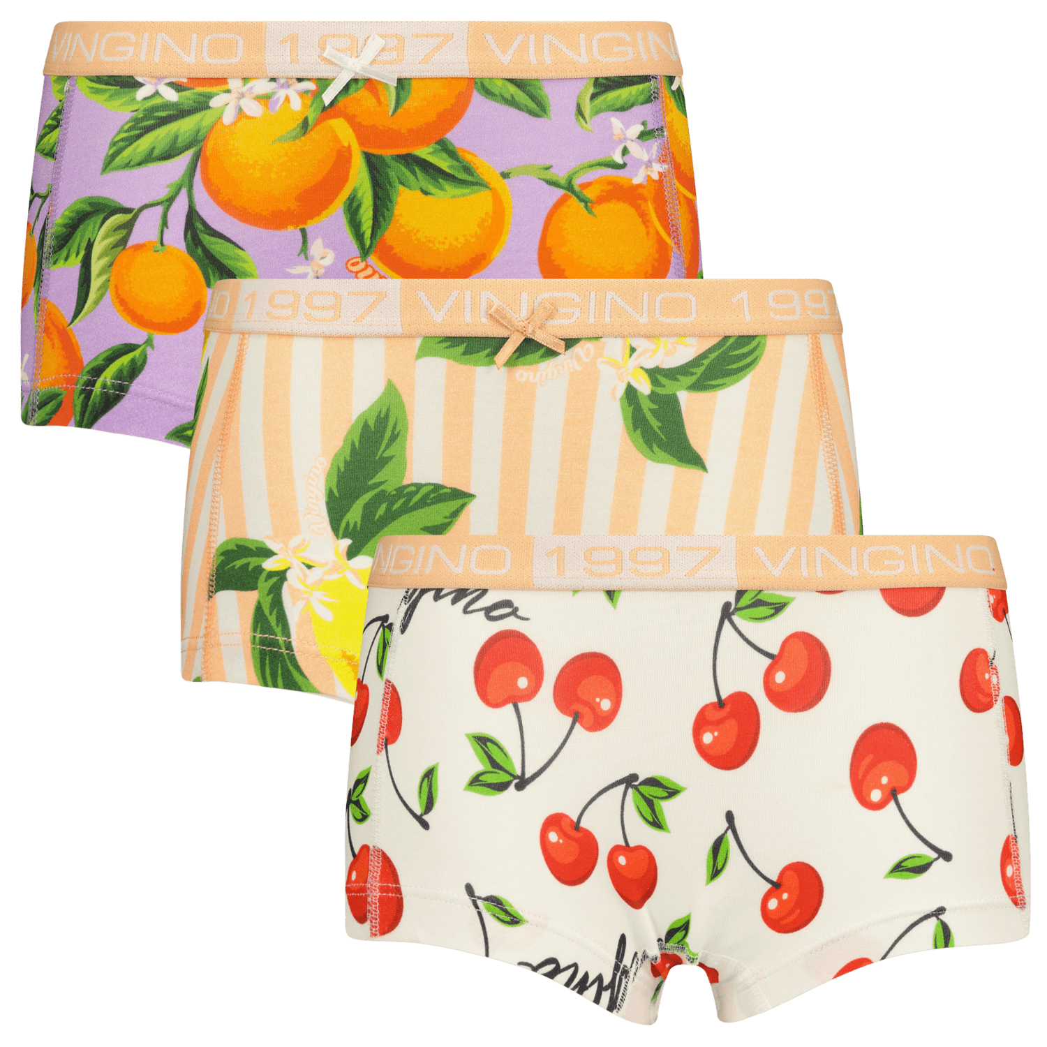 VINGINO short Fruit set van 3 multicolor Slip Meisjes Stretchkatoen Fruit 146 152