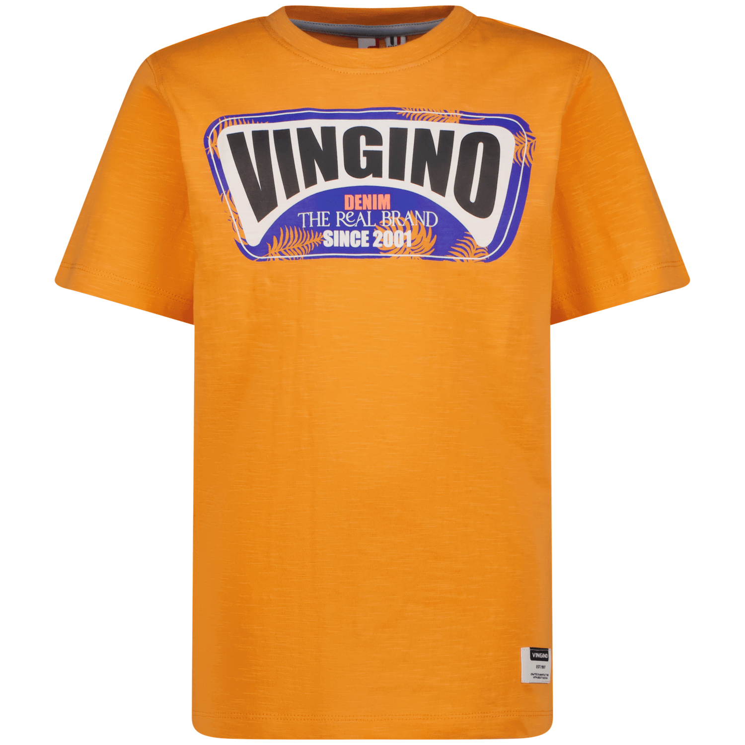 VINGINO T-shirt met logo oranje Jongens Katoen Ronde hals Logo 140