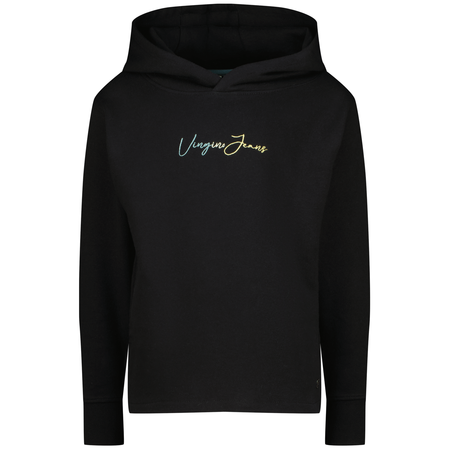 VINGINO hoodie Nanjara met tekst zwart Sweater Tekst 140