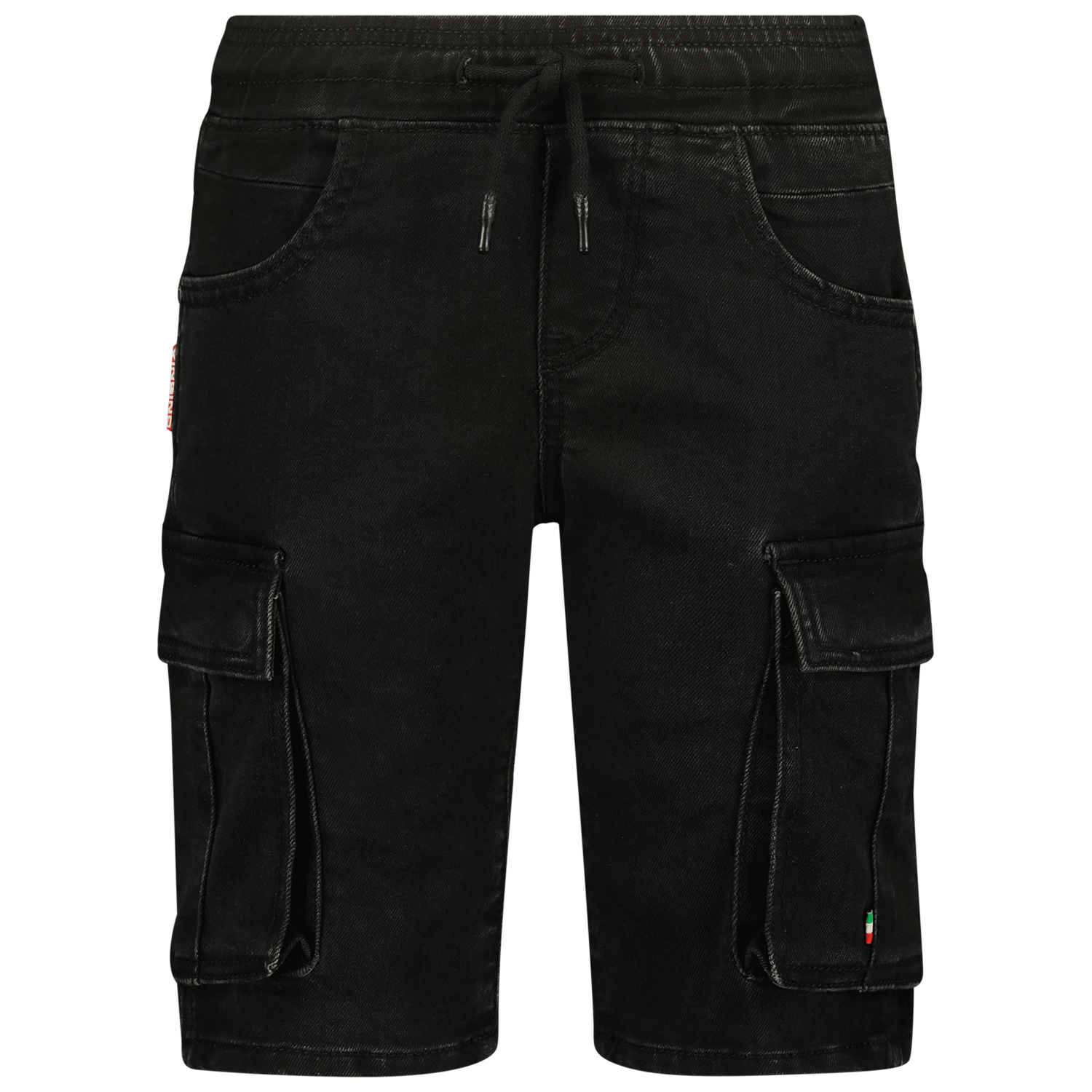 VINGINO cargo short Cecario black denim Korte broek Zwart Jongens Stretchdenim 140