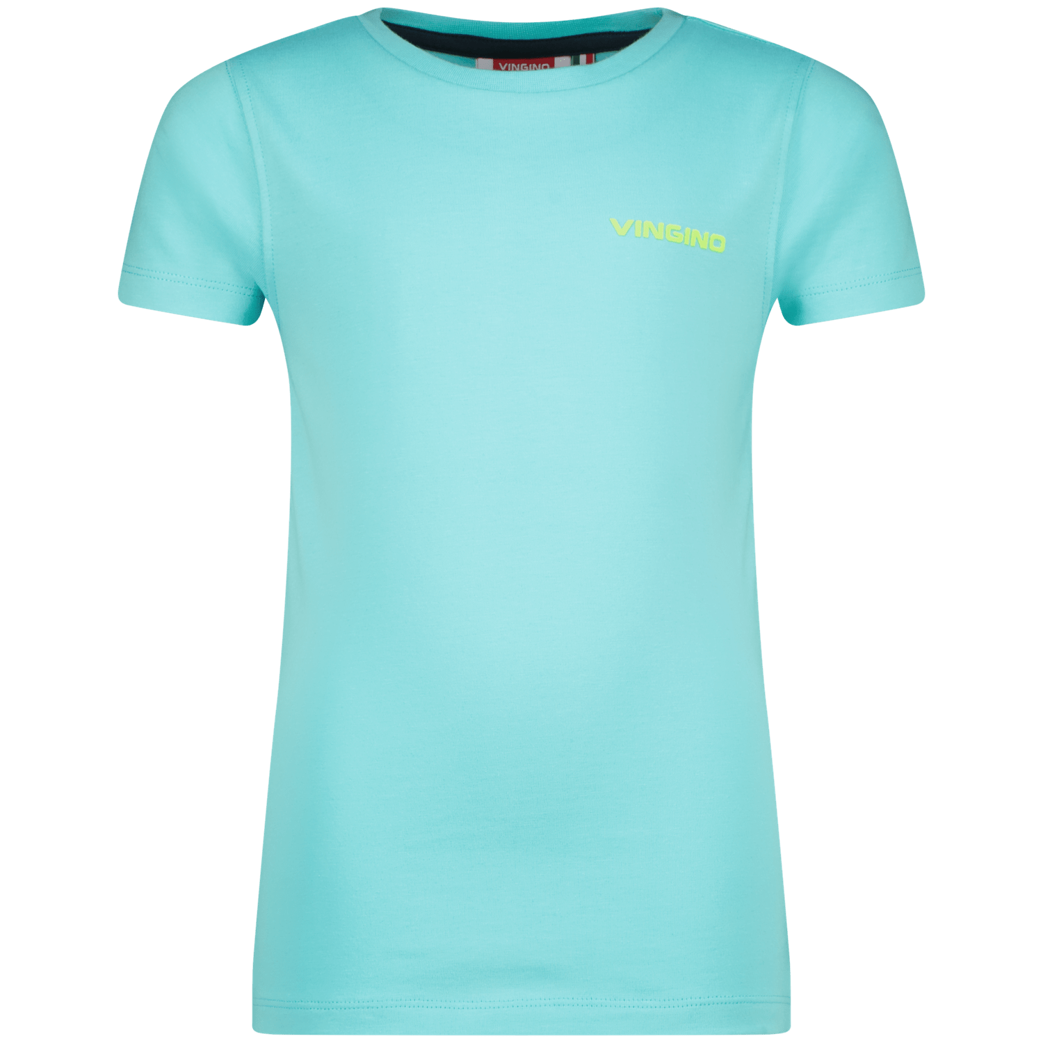 VINGINO T-shirt Hasico aquablauw Jongens Katoen Ronde hals Effen 140