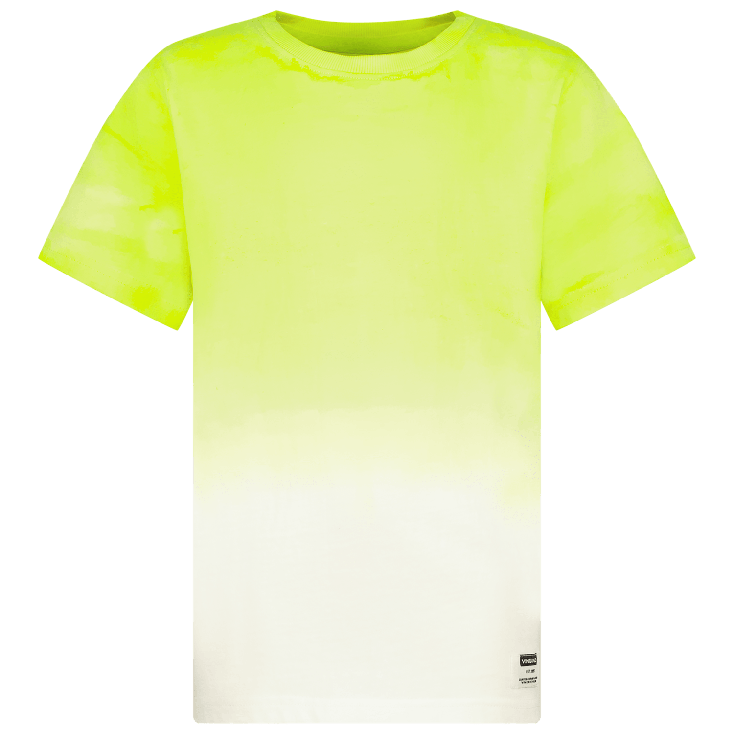 VINGINO T-shirt Hermo met backprint neon geel offwhite Jongens Katoen Ronde hals 140
