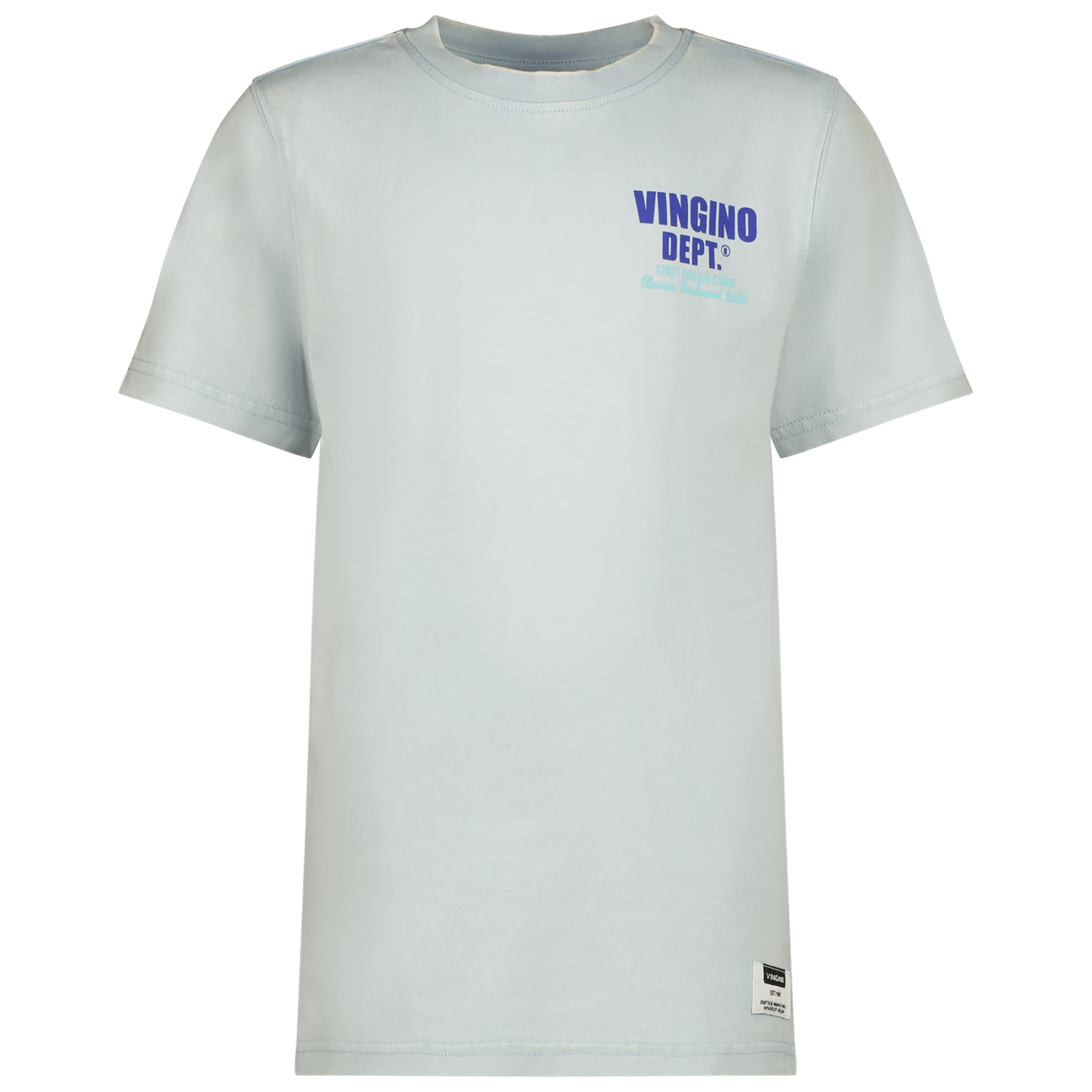 VINGINO T-shirt met backprint lichtblauw Jongens Katoen Ronde hals Backprint 140