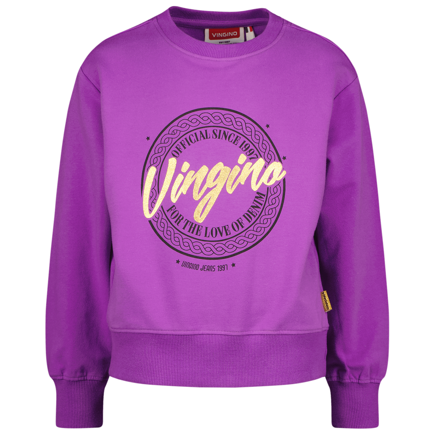 VINGINO sweater met printopdruk paars Printopdruk 140