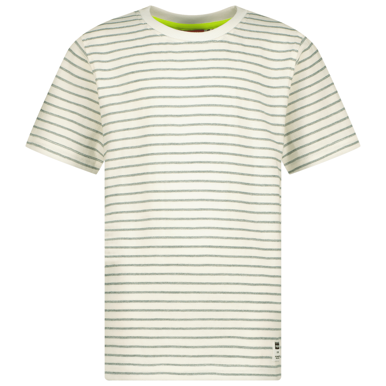 VINGINO gestreept T-shirt Hiweko ecru groen Jongens Katoen Ronde hals Streep 140